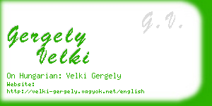 gergely velki business card